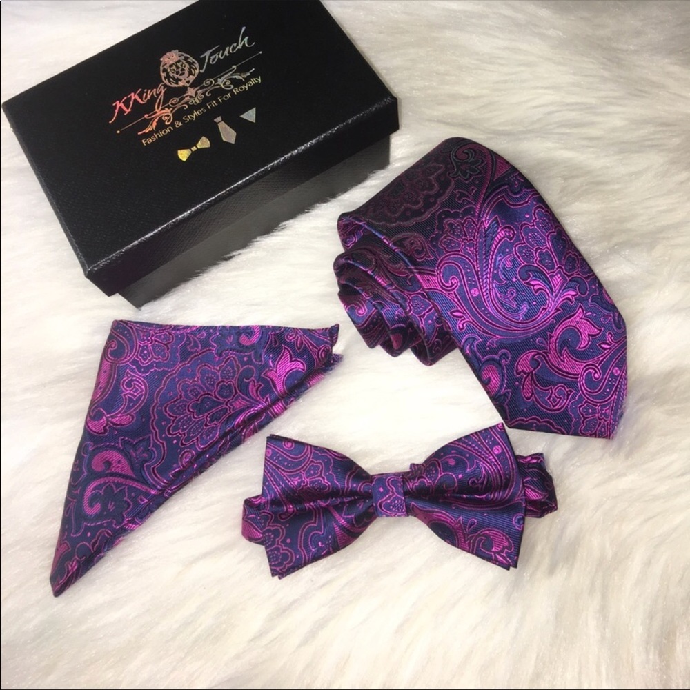 BOSS - Silk Textured Polyester 3 Piece Tie Set